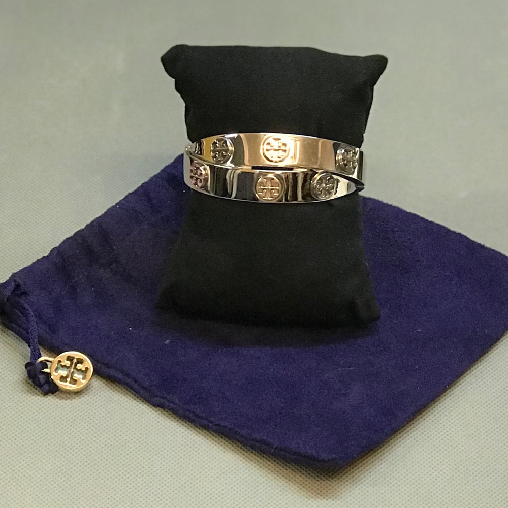Tory Burch Double Wrap Logo Stud Bracelet